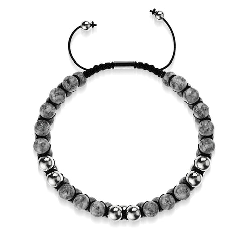 Argent | Jaspe léopard | Bracelet Vitalité